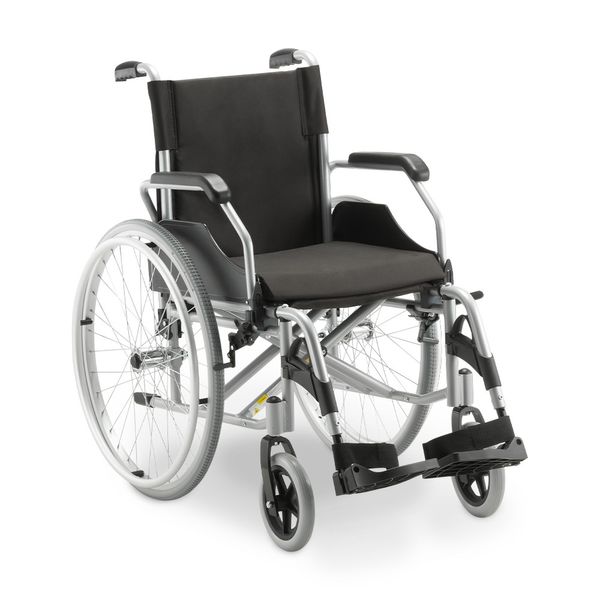 Cadeira de Rodas em Alumínio Dobrável até 120 Kg Assento 44cm D600 Dellamed Preto