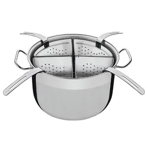 Cozi-pasta Tramontina Professional 4 Recipientes Inox - 5 Peças Inox