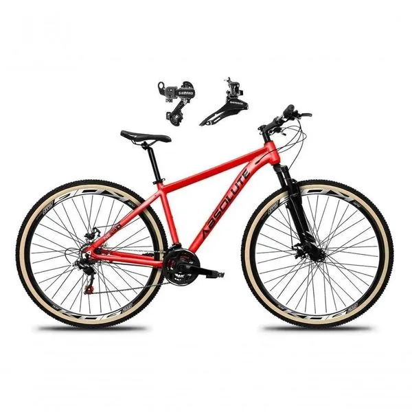 Bicicleta Aro 29 Absolute Nero 5 Alumínio 24v Câmbios Shimano Freio A Disco Mountain Bike vermelho 17