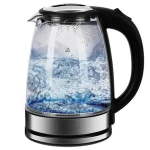 Chaleira Elétrica Jarra De Vidro Cristal Led Azul 1,8 Litros 127v