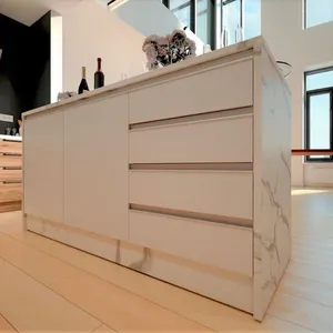 Bancada Bartira Gourmet 2 Portas 4 Gavetas e 1 Prateleira Branco com Thassos