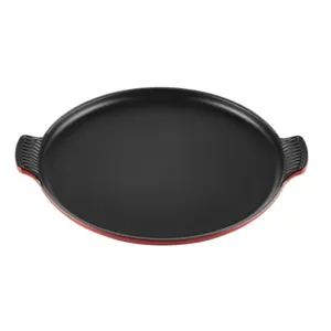 GRELHA LE CREUSET TRADICIONAL REDONDA LISA EM FERRO FUNDIDO VERMELHO 32CM 20082320600460