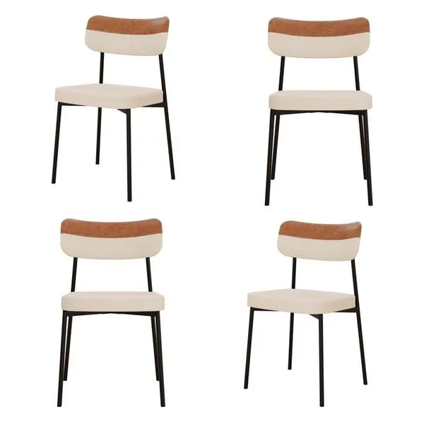 Cadeira Mynna Fixa C/4 Pes 525 X 470 X 790 Mm C/4 Un. Caramelo Crt Areia/courino Caramelo