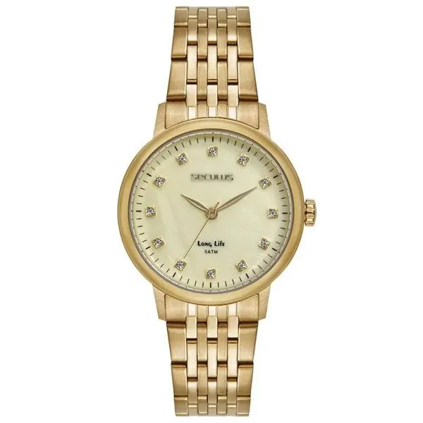 Relógio Seculus Feminino Ref: 77331lpsvda1 Casual Aço Dourado