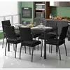 Mesa de Jantar Fabone Alexa com 6 Cadeiras Dora Preto Fosco