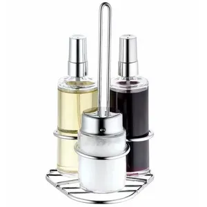 Galheteiro Spray Forma - 4 Peças Inox com transparente