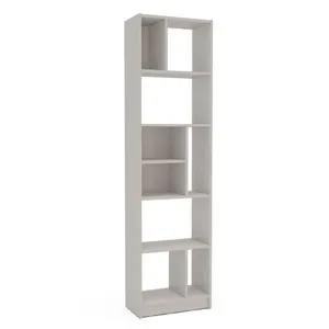 Estante de Livros Piratini Alta 9 Prateleiras 178cm Design Clean Compacta Politorno Off White