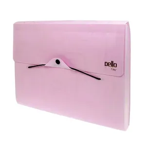 Pasta Sanfonada Dello A4 Fine com 12 Divisórias Rosa 33,1x24,2cm