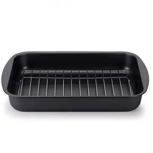 Assadeira Funda Multiflon com Grelha 40cm Preto