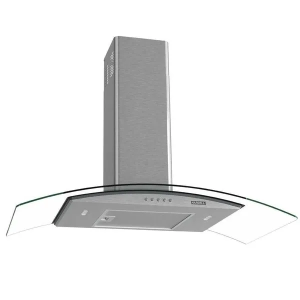 Coifa Nardelli De Parede Clean Vidro Curvo Kromanox 90cm Kromanox 220V