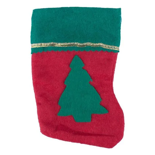 Meia Decorativa Natal 17Cm Cazza Vermelha