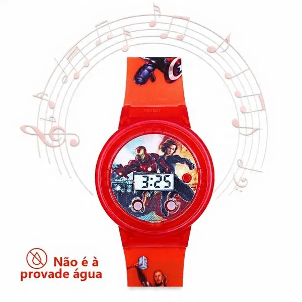 Relógio Infantil Marvel – vermelho Confortável - Tudo em Caixa