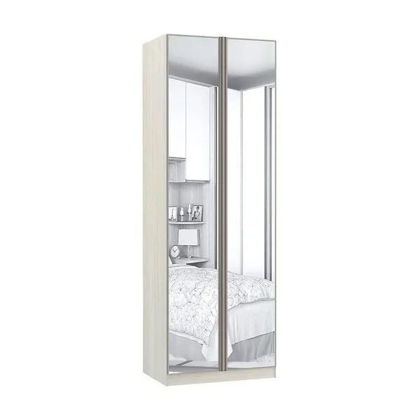 Guarda-roupa 2 Portas Com Cabideiro E Espelho 80cm Crema