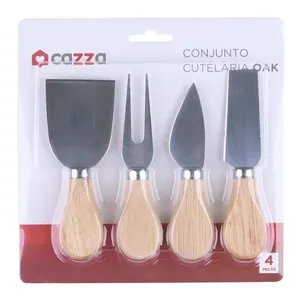 Conjunto Cutelaria para Queijo 4 Peças Oak Cazza