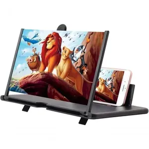 Amplificador De Tela De Telefone Móvel Efeito 3d Tela Grande Com Suporte De Mesa Preto