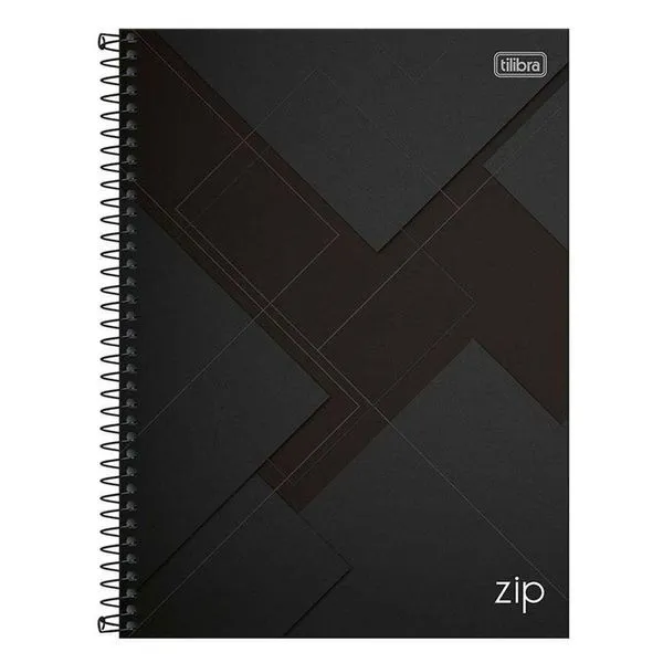 Caderno Espiral Universitário Zip 10 Matérias 200 Folhas Preto - Tilibra