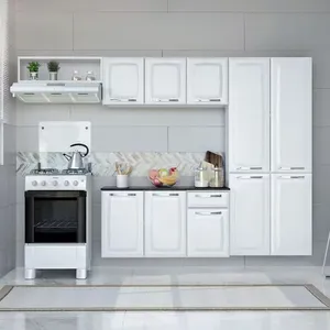 Cozinha Compacta Itatiaia Amanda Plus com 10 Portas 1 Gaveta e 8 Prateleiras 245cm de Largura Branco Neve