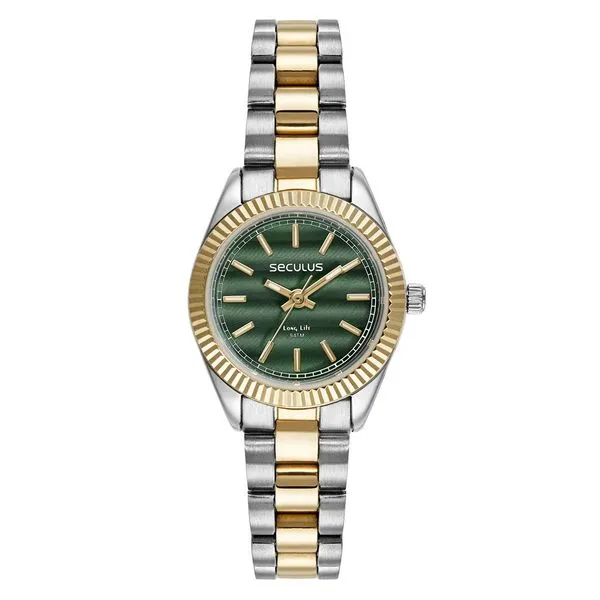 Relógio Seculus Feminino Ref: 77245lpsvba5 Clássico Aço Bicolor