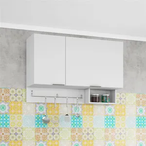 Armário Basculante Rubi com Suporte para Utensílios Bartira Branco