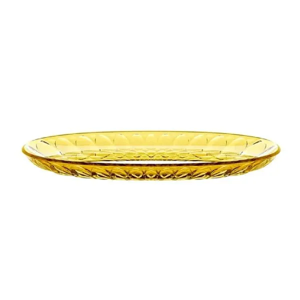 BANDEJA DE SERVIR GUZZINI OVAL SMALL EM ACRÍLICO VANITY TERRA 32CM SAFFRON YELLOW 131301STE281