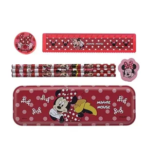 Kit Escolar Molin Minnie Estojo + Apontador + Régua + 3 Lápis HB + Borracha