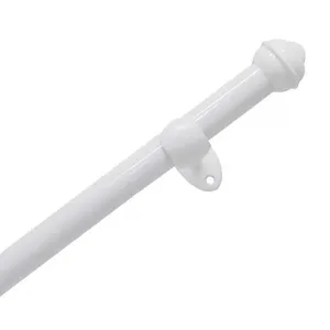 Kit Varão Bella Arte Pratiko Basic 19mmx2m com 2 Suportes em Madeira Branco