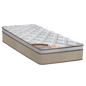 Colchão Solteiro Castor Sleep Revolution com Molas Ensacadas e Euro Pillow 27x88x188 cm Branco com Bege