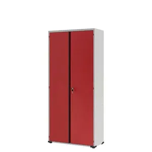 Armário Aço Escritório Fechadura 3 Prateleiras Ea303 Vermelho