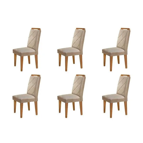 Conjunto Com 6 Cadeiras Para Sala De Jantar Melissa Rufato Imbuia Turim 07