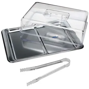 Conjunto para Frios Brinox Átina 1413/100 em Inox e Acrílico 3 Peças Inox e Transparente
