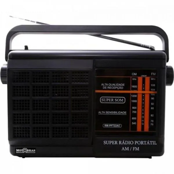 Rádio Portátil 2 Faixas Rm-pft22ac Preto Motobras