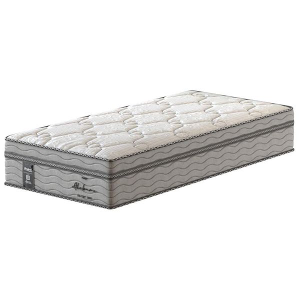Colchão Solteiro Probel Alabama com Euro Pillow e Molas Ensacadas 30x88x188 cm Branco com Cinza