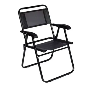 Cadeira de Praia Alta em Aço Carbono Master 2048 Mor Preto