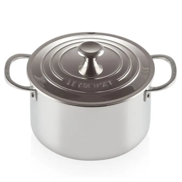 CAÇAROLA LE CREUSET FUNDA SIGNATURE 3-PLY AÇO INOXIDÁVEL 20CM 96600620000000