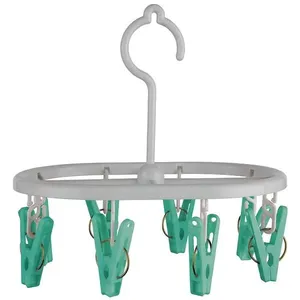 Mini Varal Oval com 8 Prendedores FlashLimp Verde com Cinza