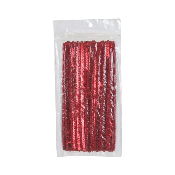 Fita Metálica com Lantejoula 1,1cmx9,14m Vermelho