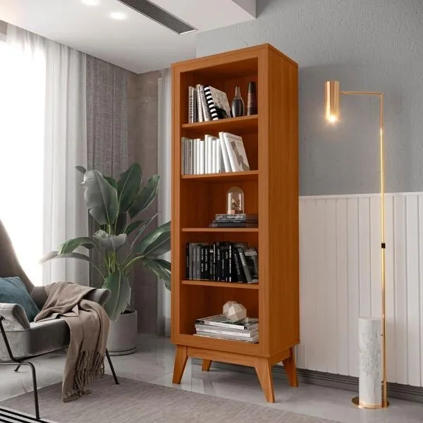 Estante Livreiro Retrô Alta Com 5 Prateleiras 173 Cm Eiffel - Cedro Cedro