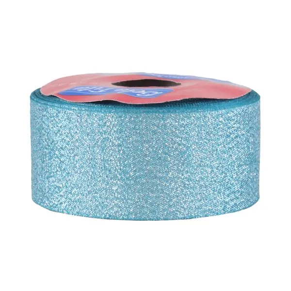 Fita de Cetim com Lurex 38mm 10m Azul