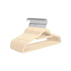Conjunto de 10 Cabides Veludo Santana Bege