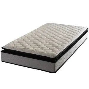 Colchão de Solteiro Hellen Titanium com Molas Ensacadas e Pillow Top 24x88x188cm Cinza e Preto