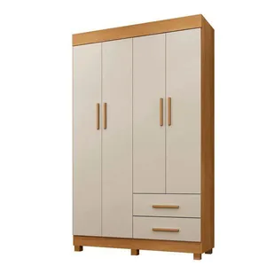 Guarda Roupa New Copacabana 4 Portas 2 Gavetas 5 Prateleiras Cinamomo Off