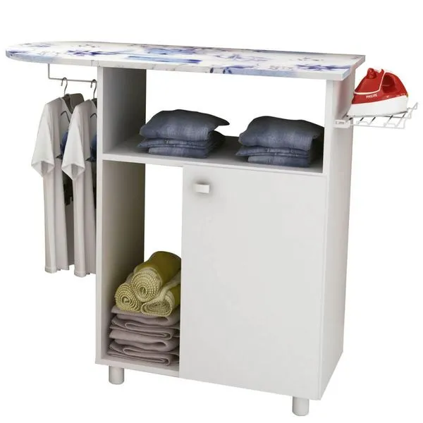Tábua de Passar Roupa com 1 Porta e 2 Nichos Branco TP3010 Tecnomobili Branco