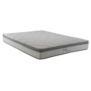 Colchão Queen Size Ômega com Pillow Top e Molas Ensacadas 22x158x198cm Herval Cinza com Branco