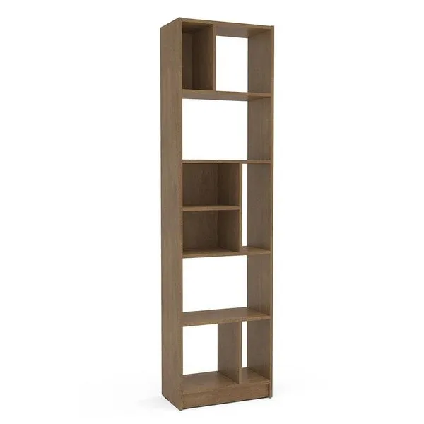 Estante de Livros Piratini Alta 9 Prateleiras 178cm Design Clean Compacta Politorno Freijó