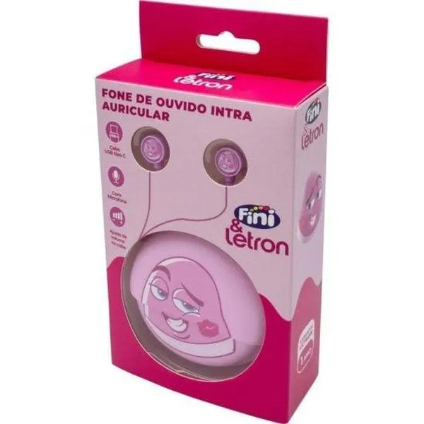Fone De Ouvido Letron Fini Beijo Rosa