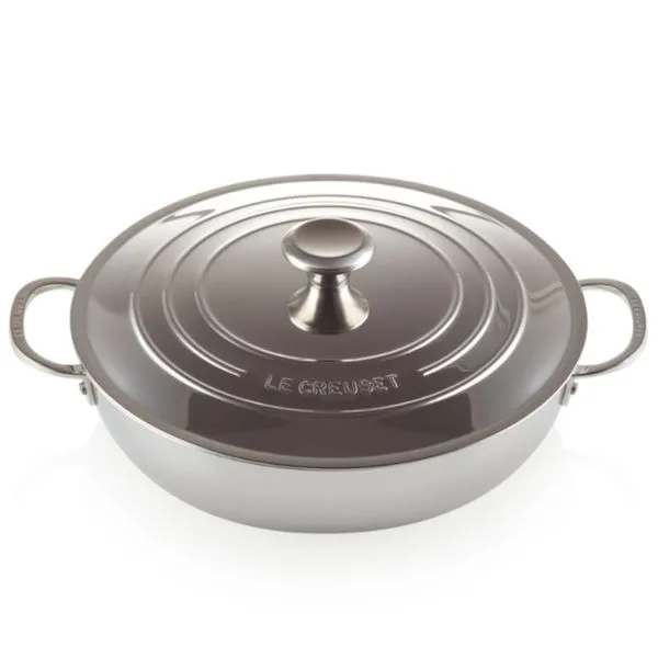 CAÇAROLA LE CREUSET BUFFET SIGNATURE 3-PLY AÇO INOX 30CM 96600730000100