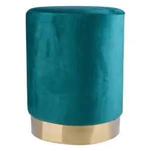 Puff Redondo Cazza Soho 35cm Suede Verde