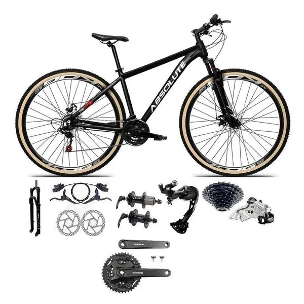 Bicicleta Aro 29 Absolute Nero 5 Câmbios Shimano Alívio-altus 27v Freio Hidráulico Garfo com Trava Preto 17