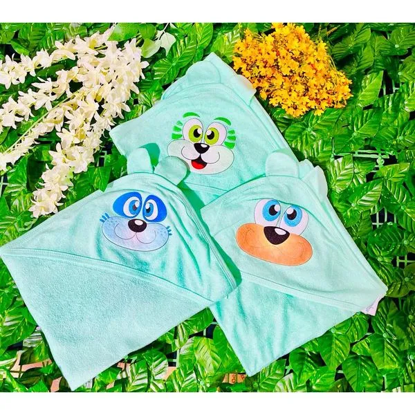 TOALHA DE BANHO BEBE MAFESSONI COM ORELHINHA verde
