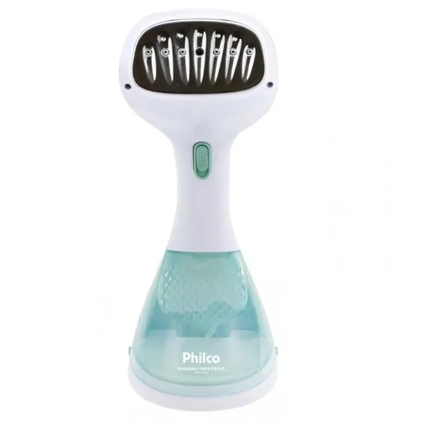 Passadeira de Roupas a Vapor Portátil Philco PVP10VD capacidade de 220ml e 1200W Branco com Verde / Bivolt
